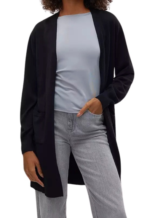 Lord & Taylor Sweaters - Lord & Taylor Cashmere Open-Front Long Cardigan in Black - Description!